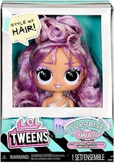 L*O*L Tweens Surprise Swap Series Lavender Purple Curls- Styling Heads with Fabulous Accessories and Great Hair - Ideal for Ages 4 and Up