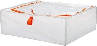 Ikea polypropylene plastic Storage Case, White, 55X49X19 Cm (22X19X7") For Underbed Storage, Shelves, Wardrobes, Hang To Wall Simply, Rectangular
