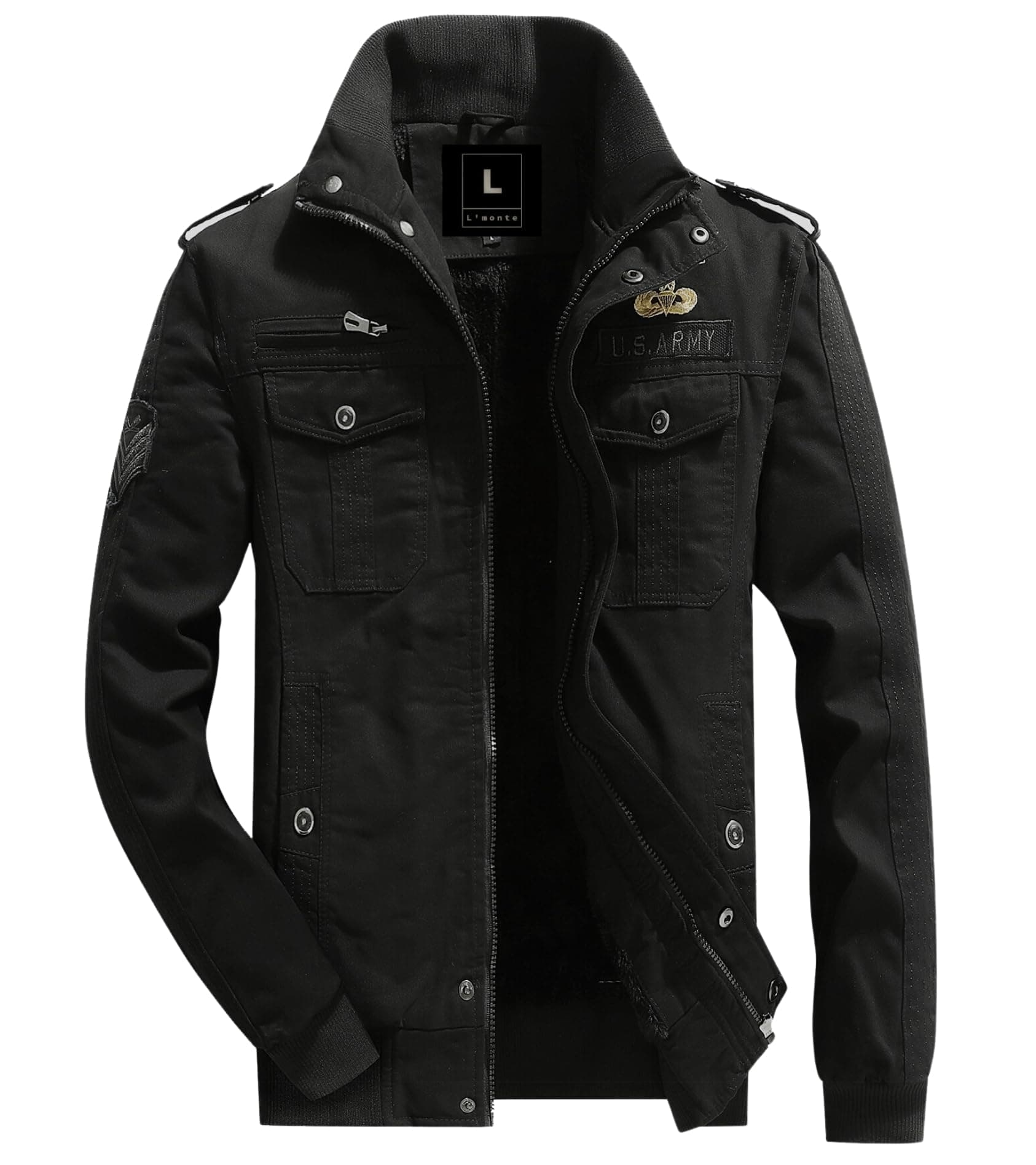 L'MONTE Men's Imported Cotton Cargo Winter Jacket – Fleece Lining, Windproof Design, and Stylish Casual Outerwear