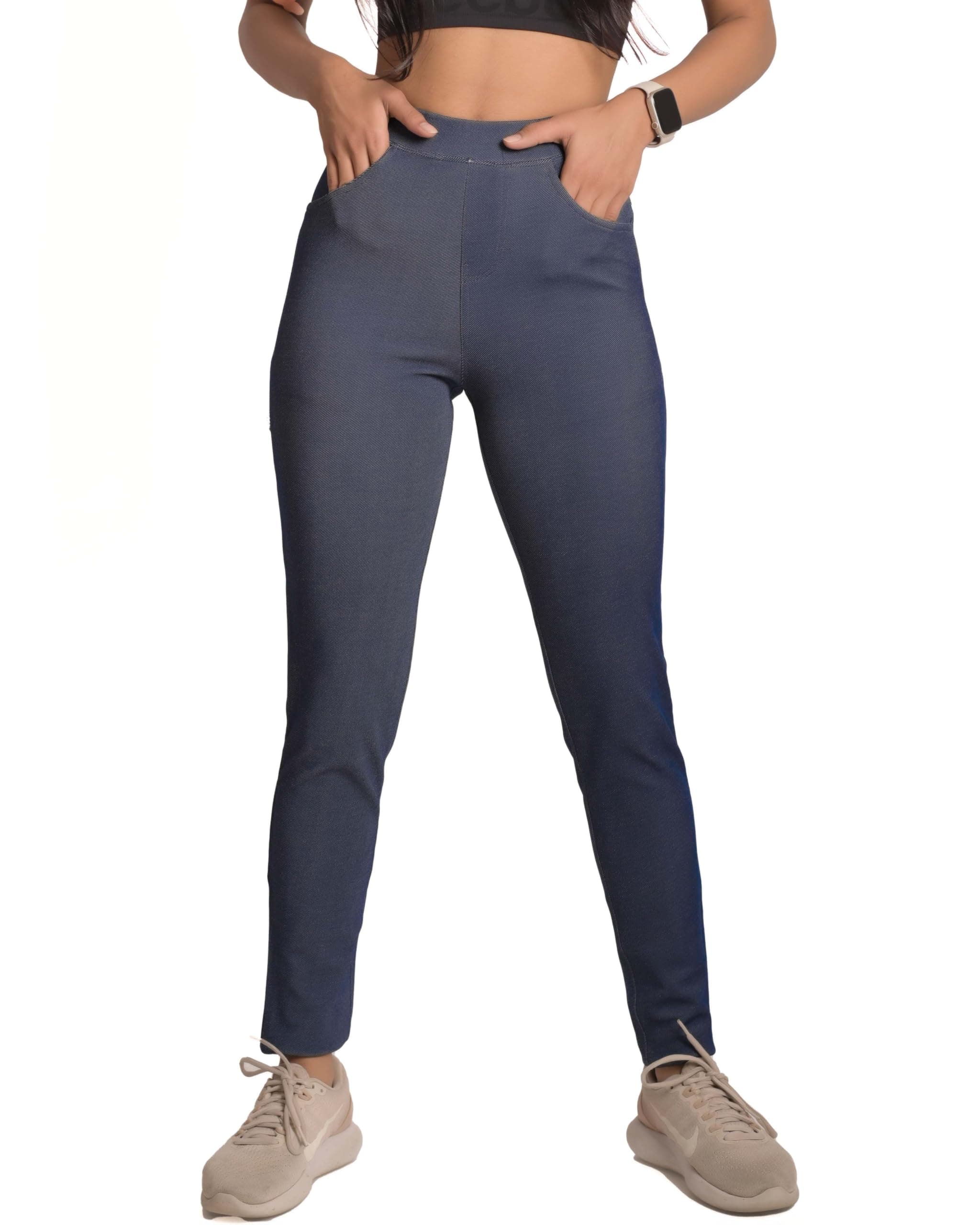 Mehrang Stretchable Gym Pants for Women & Tights for Women Workout with Mesh Insert & Side Pockets