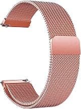 ACM Watch Strap Magnetic Loop 22mm Compatible with Boat Watch Xtend Pro Only (Not for Normal Boat Xtend) Smartwatch Luxury Metal Chain Band Rose Gold Pink