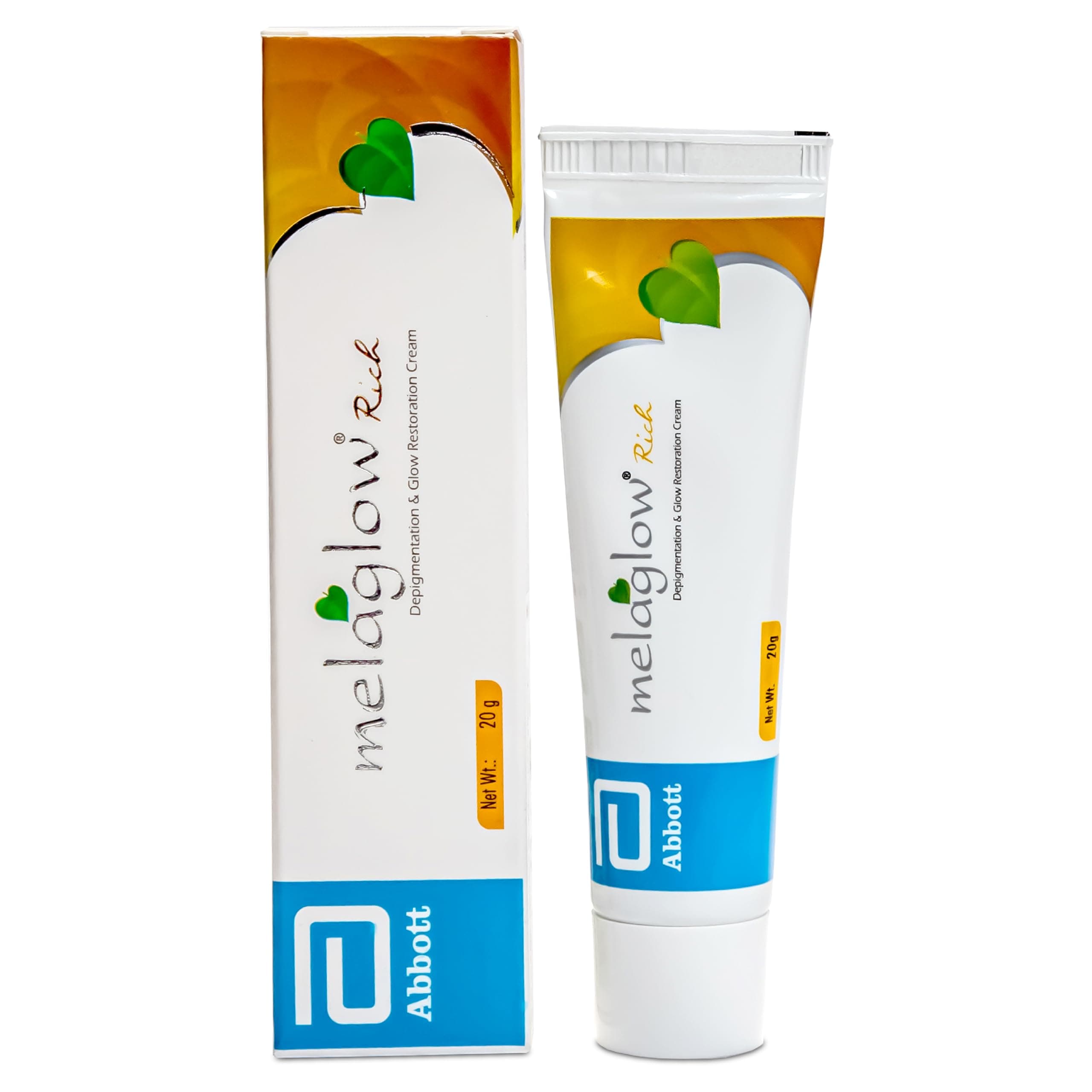 MELAGLOW Rich Depigmentation and Glow Restoration, Skin Brightening and Lightening Cream 20Gm, (Pack of1)