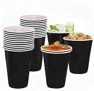 FunBlast Party Drinking Glasses – 20 Pcs | 500 ML Reusable Beer Pong & Cocktail Cups | Leakproof, Strong & Durable Plastic Glass Set for Parties, Events & Celebrations (Black)