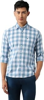 Arrow Sports Men's Slim Fit Button Down Herringbone Shirt