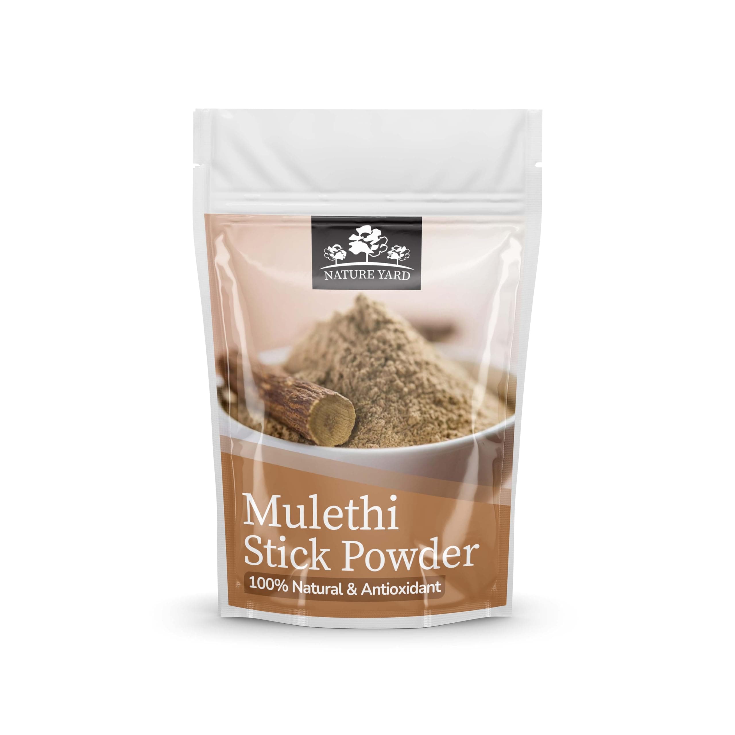 NATURE YARD 100% Pure Mulethi Sticks Powder (Licorice/Yashtimadhu Root Powder) - 200 Gm - Organic, Chemical-Free, Ayurvedic Remedy for Eating, Hair, Skin & Cough Relief