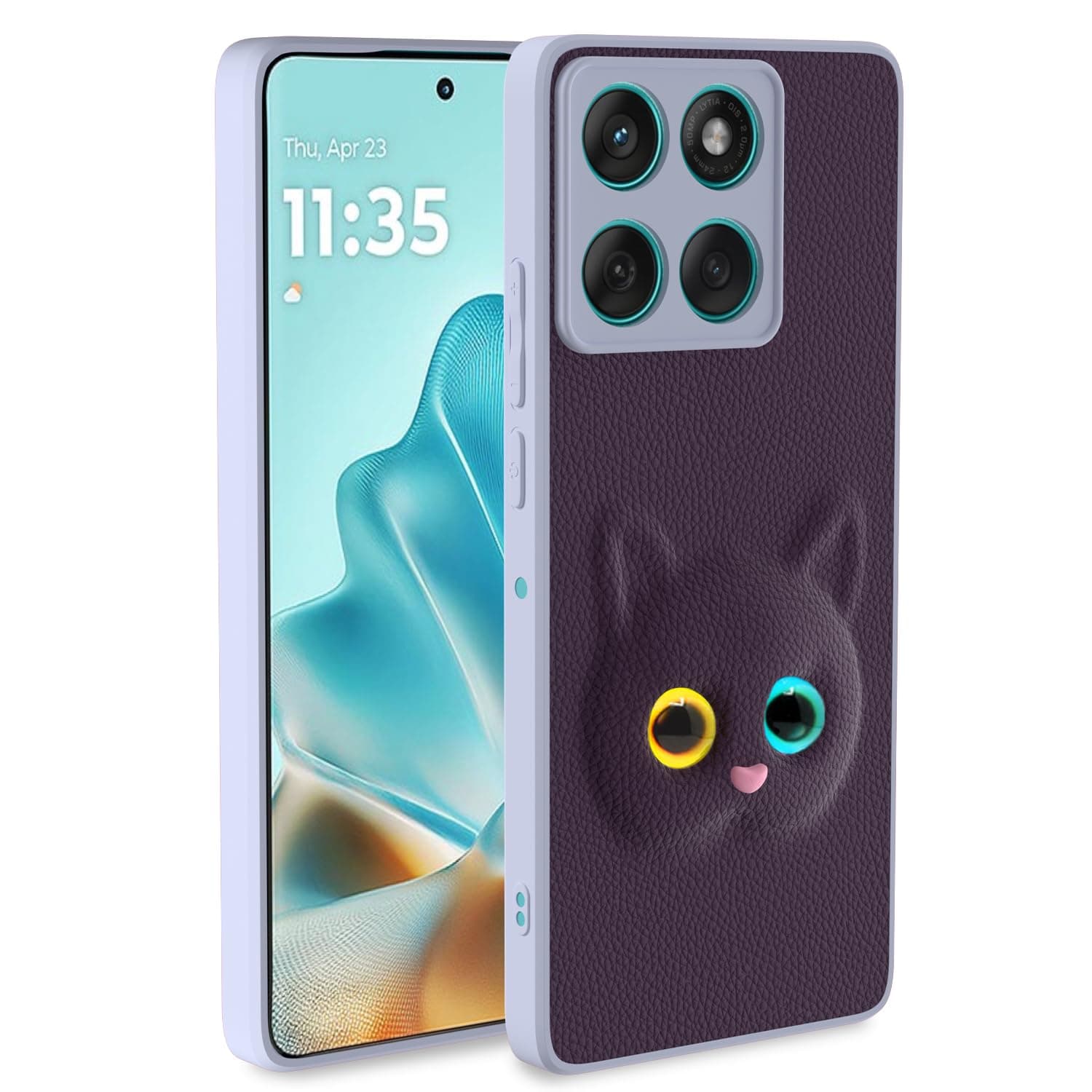 Amazon Basics Back Cover for Motorola Moto Edge 60 Fusion 5G | Premium Look | Cute Soft Leather TPU Bumper Case for Girls (Purple)