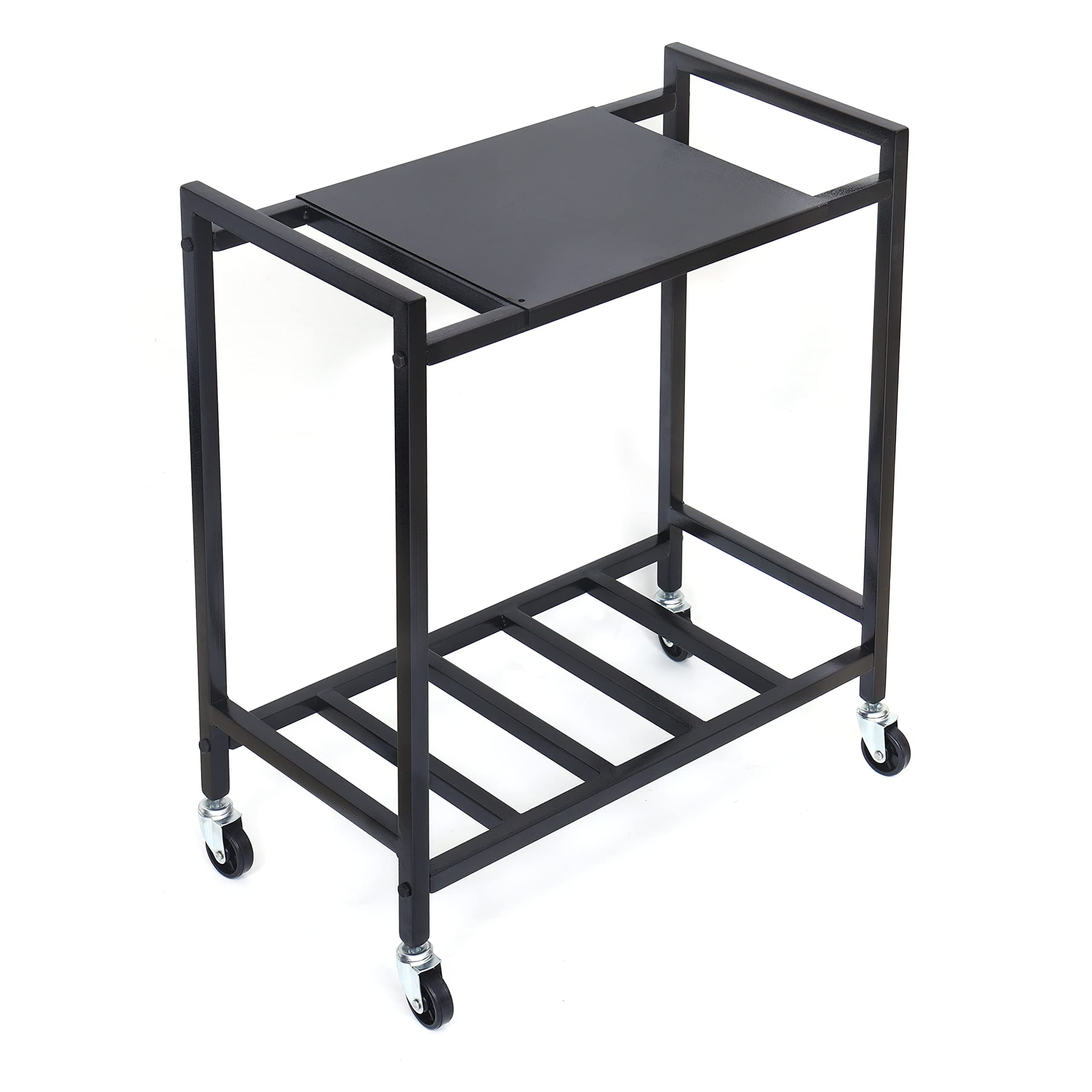 2-Tier Ups Stand for Home & Office - Metal Inverter Trolley with Sturdy 360° Metal Caster Wheels - Battery Stand for Inverter - Friction Free Smooth Wheels - Inverter Cabinet with Shelf - Hold 100Kg+
