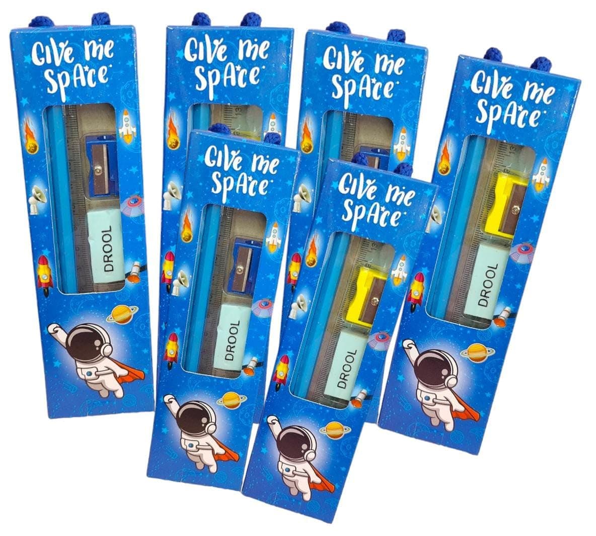 TERA 13 Return Gifts for Boys Stationary Set (6 Pcs) Space Theme Stationary Set, Stationary Items, Pencil, Eraser, Sharpener for Kids School Stationary Set Kanjak Gifts