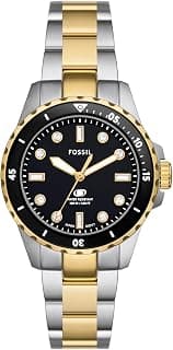Fossil Analog Women Blue Dive Black Dial Multi-Colour Quartz Stainless Steel Watch ES5349