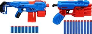 Nerf Alpha Strike Flyte Cs-10 Motorised Blaster|10-Dart Clip-Fed Blasting&Nerf Alpha Strike Fang Qs-4 Toy Blaster|4-Dart Blasting Fire 4 Darts in A Row|Multicolor