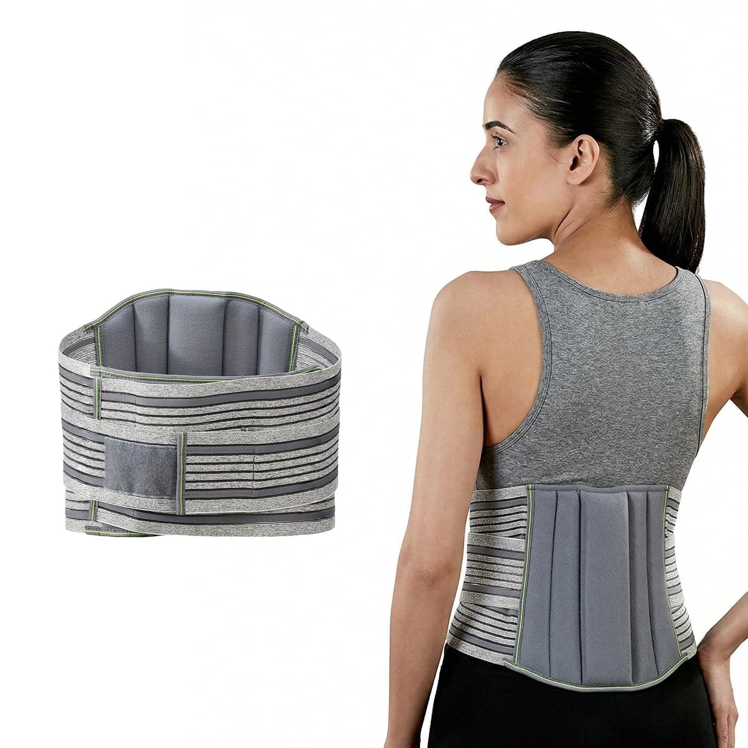 Amazon Basics Lumbar Sacral Belt | Adjustable Back Support for Lower Back Pain & Muscle Spasms | Breathable Compression for Lifting, Sitting & Daily Use | Men & Women | XL