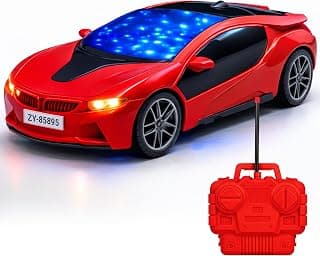 Remote Control Car Toy, RC Racing Vehicle for Children, High Speed, 3D LED Light Car, Kids Battery Car, RC for Boys & Girls Age 3+, Toys for Kids, Birthday Gift for Boys and Girls, Random Color