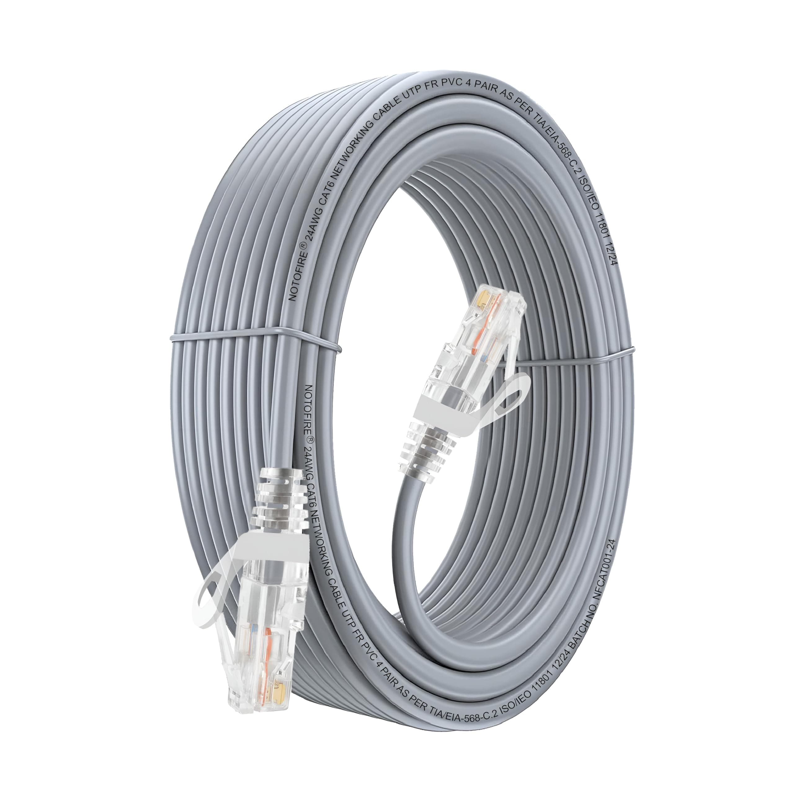 Valuecon NOTOFIRE Cat6 Ethernet Cable,High Speed 550MHZ/10 Gigabit Speed UTP LAN Cable,Network Cable Internet Cable RJ45 Cable LAN Wire,Patch Computer Cord Gigabit Category 6 for Modem(5 Meter),Gray