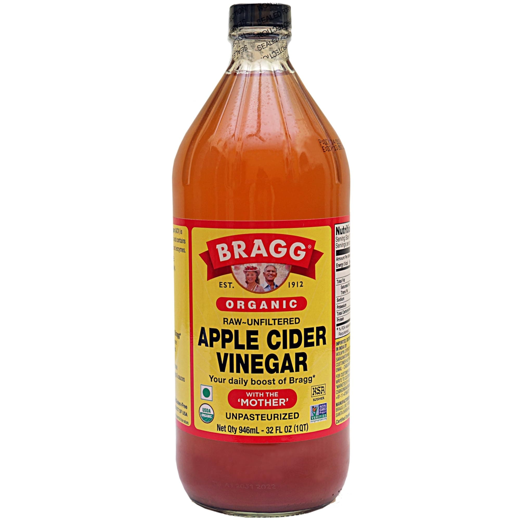 Bragg Raw Unfiltered with the Mother Apple Cider Vinegar, 946 ml