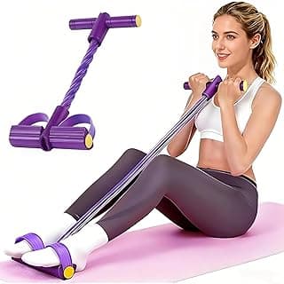 QUXIS 6 Tubes Resistance Band Set, Multi-Color Latex Pedal Exercise Band with Foot Pedal, Portable Home Gym Equipment for Strength Training, Yoga, Full Body Workouts