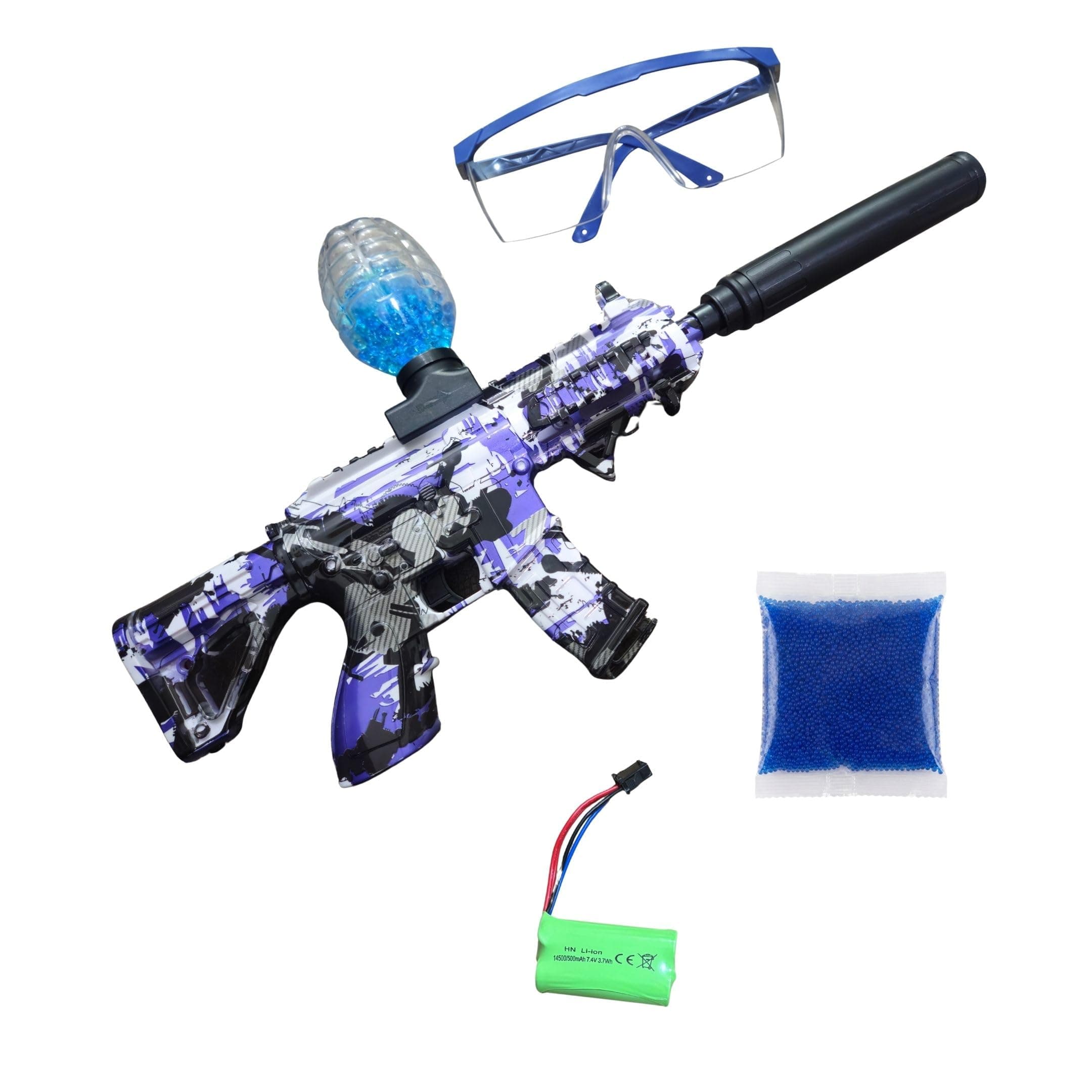 Trocshop M416 Gel Blaster Gun |10K Gel Balls|for Kid & Adults Electric Operated Gun High Speed Upto 50 Feet Range|Rechargeable|Safe & Durable Shooting Gam - Multicolor