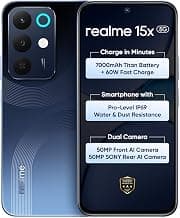 realme 15X 5G Smartphone 8+256GB Marine Blue, 6.8-inch Screen, 144Hz Display,7000mAh Battery, 60W Fast Charging, 50+50MP AI Camera,Dimensity 6300 6nm Octa-core chipset Processor, IP69