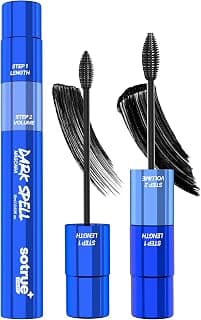 Sotrue Dark Spell 2-in-1 Prolong & Volumizing Mascara | Waterproof, Smudge-Proof & Long-Lasting | Intense Black Pigment with Panthenol & Biotin | 15ml