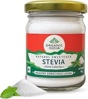 A TATA Product – Organic India Stevia Powder – 75g | Plant-Based Natural Sweetener | Zero Calories | Sugar-Free | Low Glycemic Index