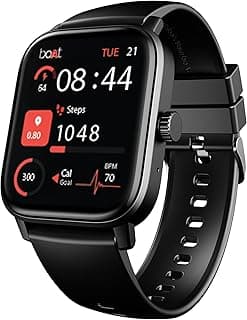 boAt Boat Wave Call 3 Smartwatch 1.83” HD Display with Animated Watch Faces; BT Calling, Functional Crown, Multiple Sports Modes, IP68, HR, SpO2 Monitor, Smart Watches for Men & Women (Bold Black)