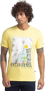 Parx Regular Fit Medium Yellow T-Shirt for Men