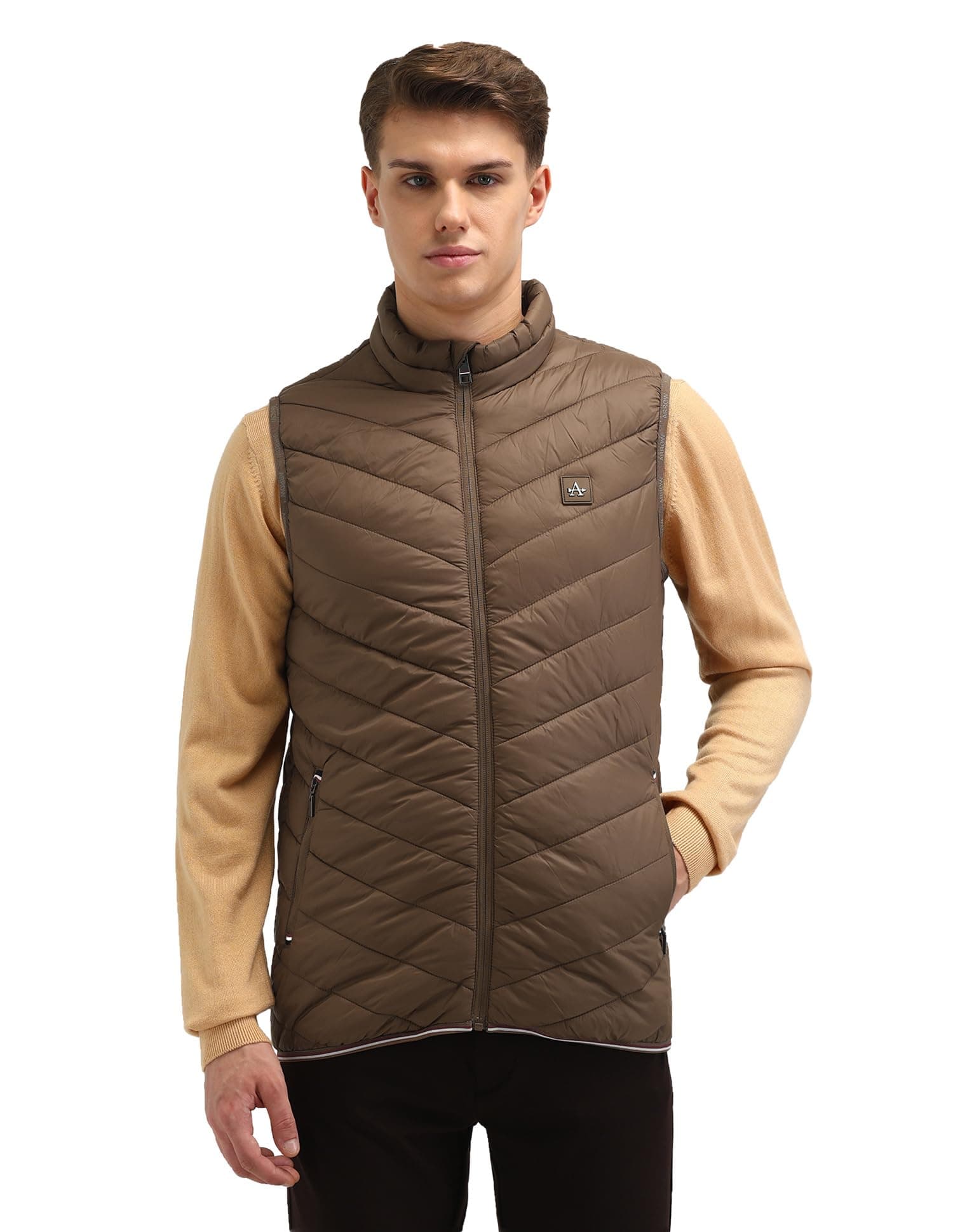 Solid Regular Fit Reversible Packable Jacket