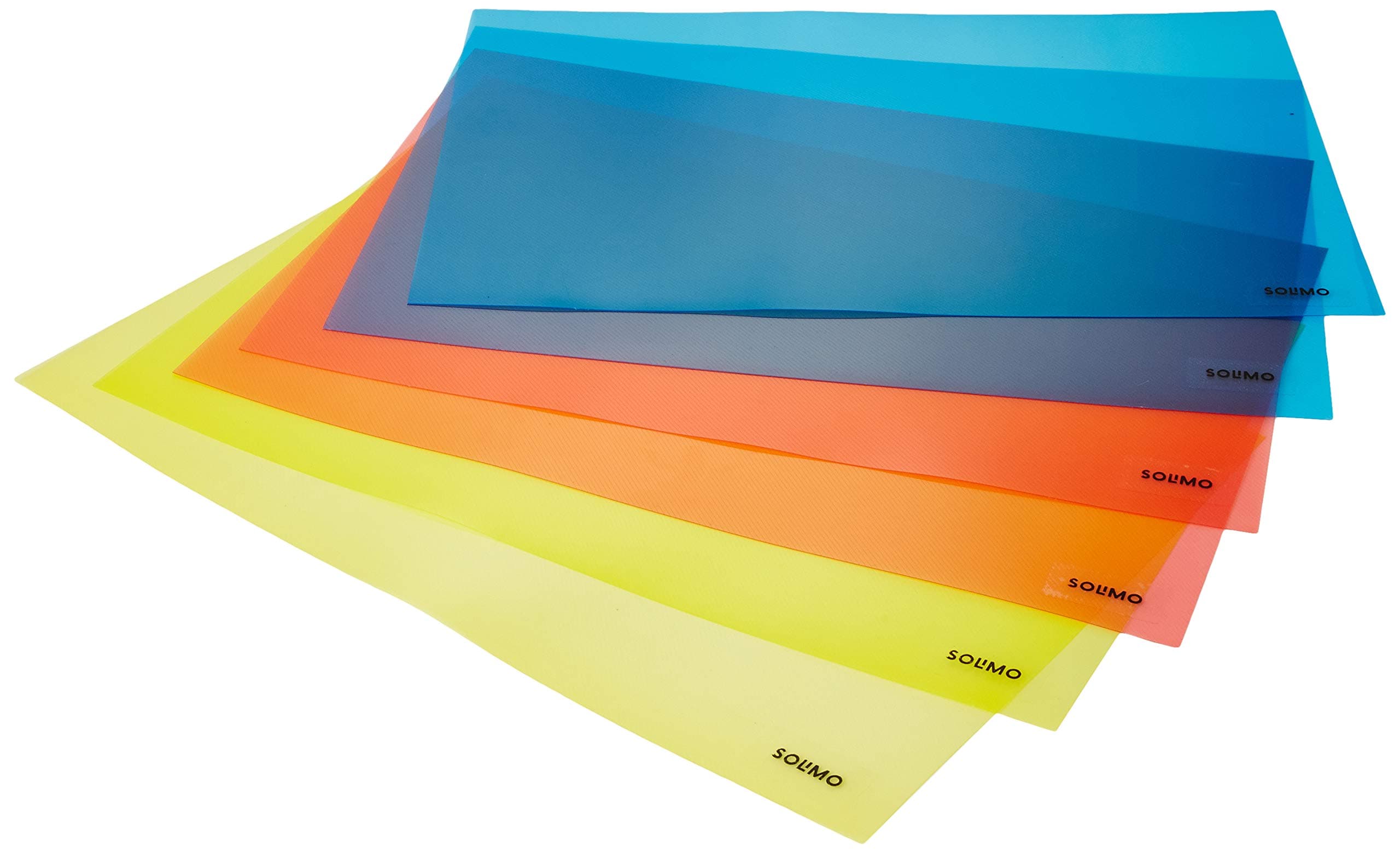Amazon Brand - Solimo PVC Fridge Multipurpose Mat, Set of 6, Yellow, Red and Blue