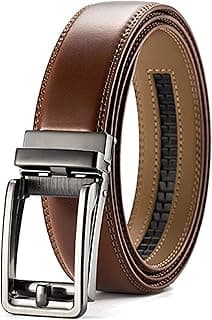 Contacts Genuine Leather Belt for Men with Easier Adjustable Autolock Buckle - Micro Adjustable Belt Fit Everywhere |Formal & Casual | Elegant Gift Box
