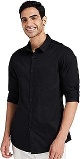 Amazon Brand - Symbol Men's Cotton Shirt | Casual | Plain | Full Sleeve | Summer - Regular Fit (Available in Plus Sizes)