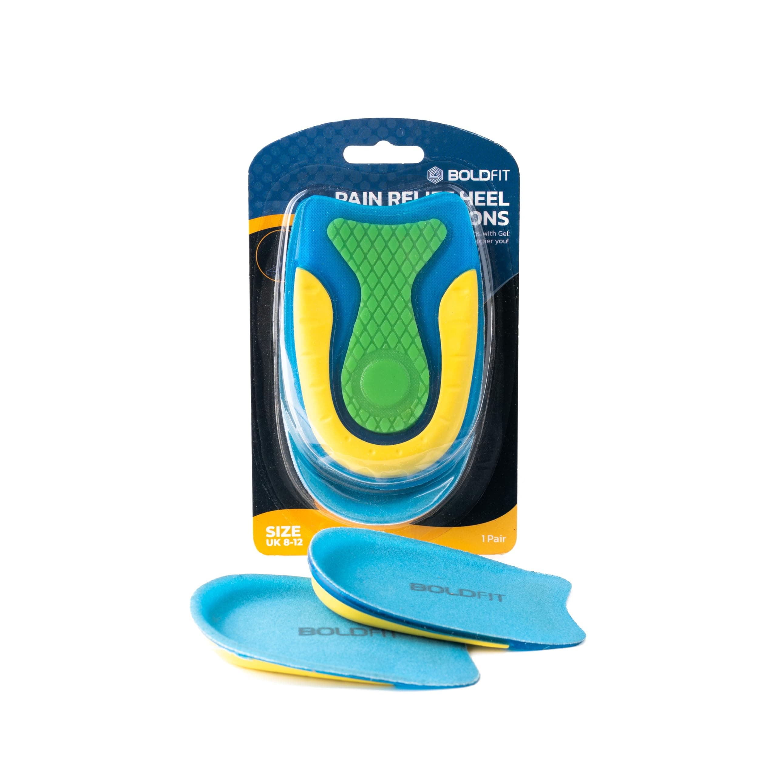 Boldfit Heel Pad For Heel Pain For Women & Men insole for shoes men Heel Pads For Women shoes Heel Pads For Shoes insole for shoes women Heel Pads For Men Orthopedic Heel Pads for Pain UK 8-12- 1Pair
