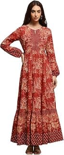 BIBA Women Floral Printed Tiered Flared Dress