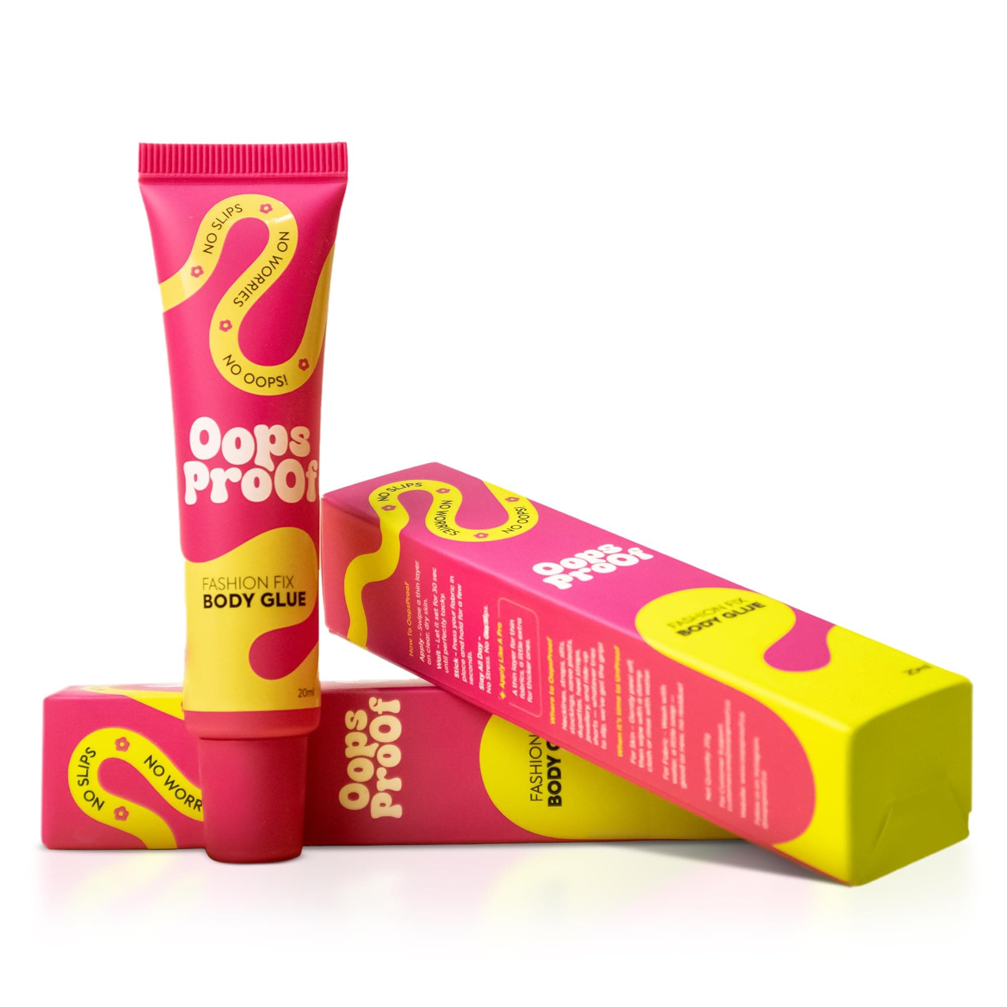 Oops Proof Body Glue | Skin-Safe, Sweat-Proof, Long Lasting Fashion Body Glue To Stick Clothes | Made For Indian Skin, Residue-Free, Strong-Hold | Alternative To Fashion Tape (Pack of 1)