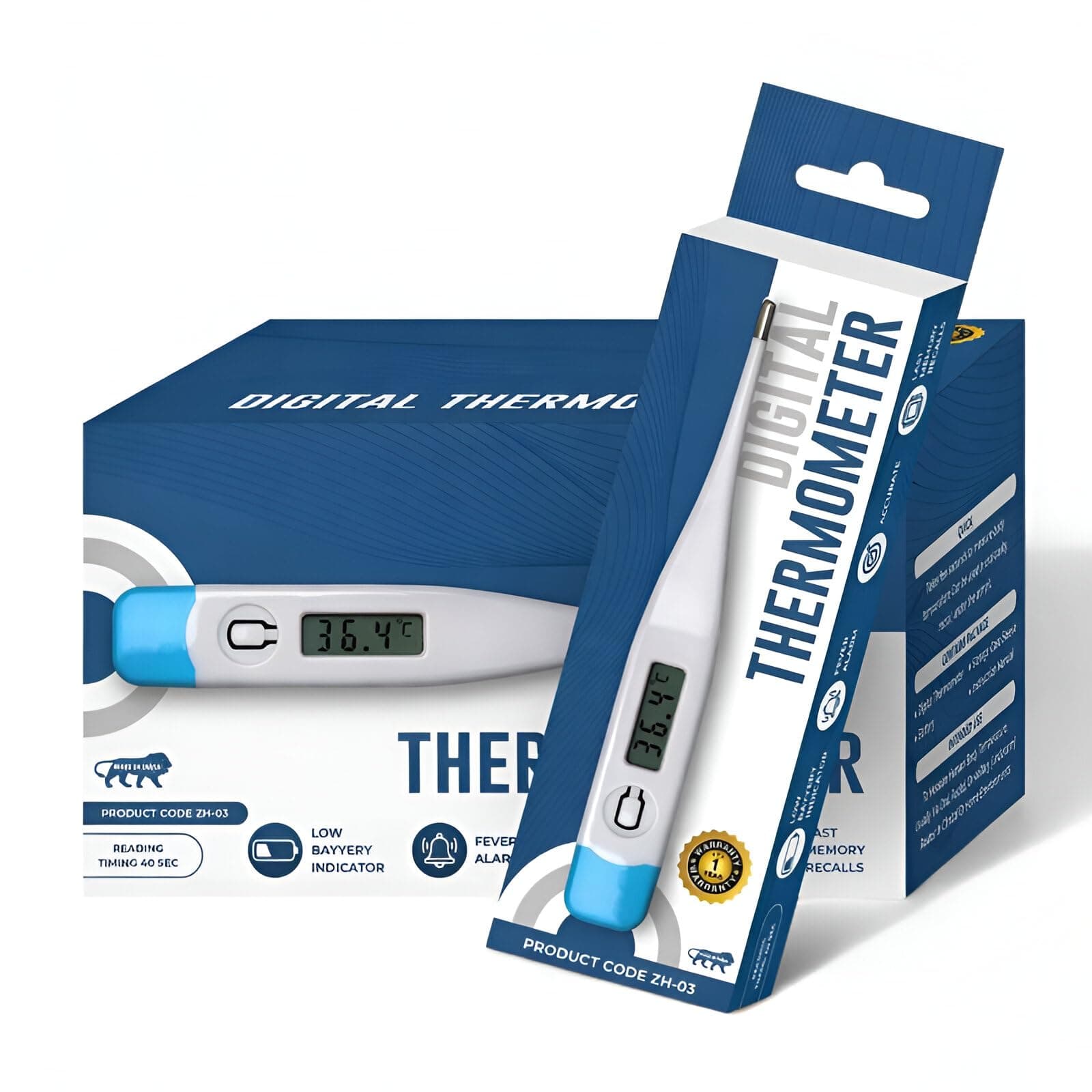 Digital Thermometer With Quick Measurement For Fever Temperature Machine Clinical Thermometer Body Temperature For Kids & Adults thermometer For Oral, Underarm & Rectal