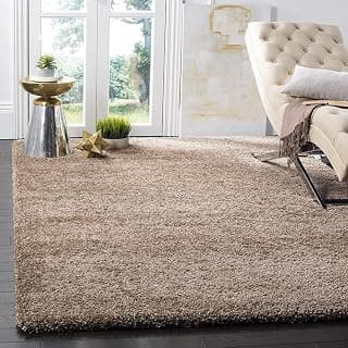 Luxury Fluffy Fur Shaggy Carpet, for Living Room, Bedroom, Guest Room Anti- Skip Rectangular Carpet, for Living Room, Bedside Carpet [3x6 Feet Beige]