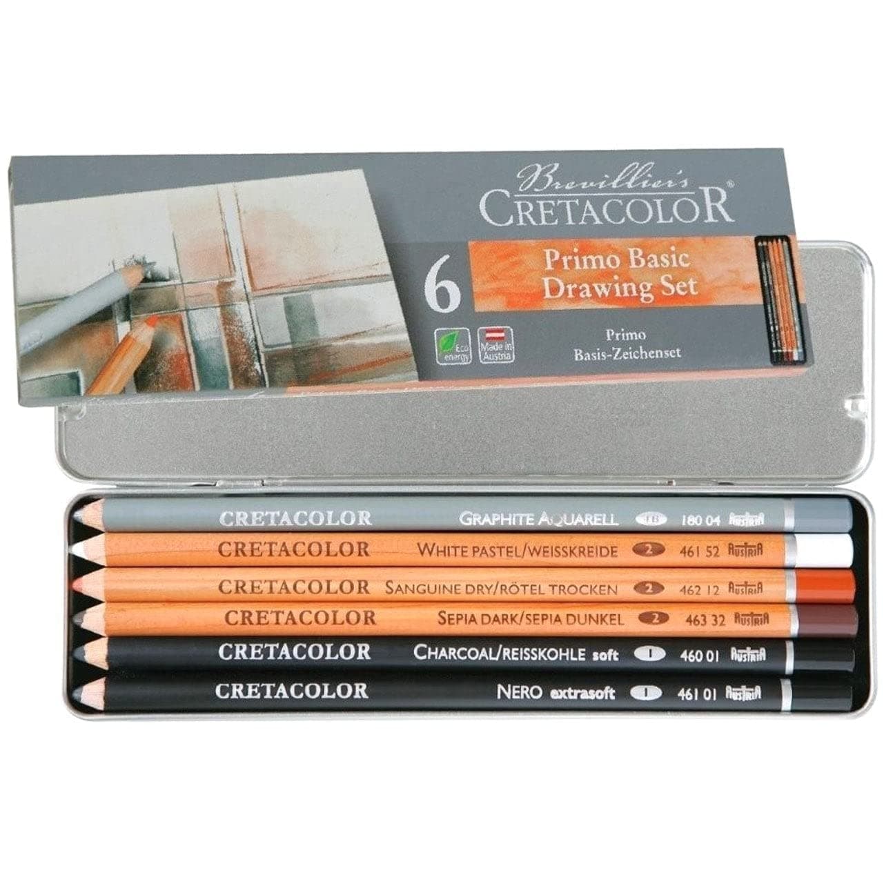 Cretacolor Primo Basic Drawing Set of 6,Multicolour,400 06
