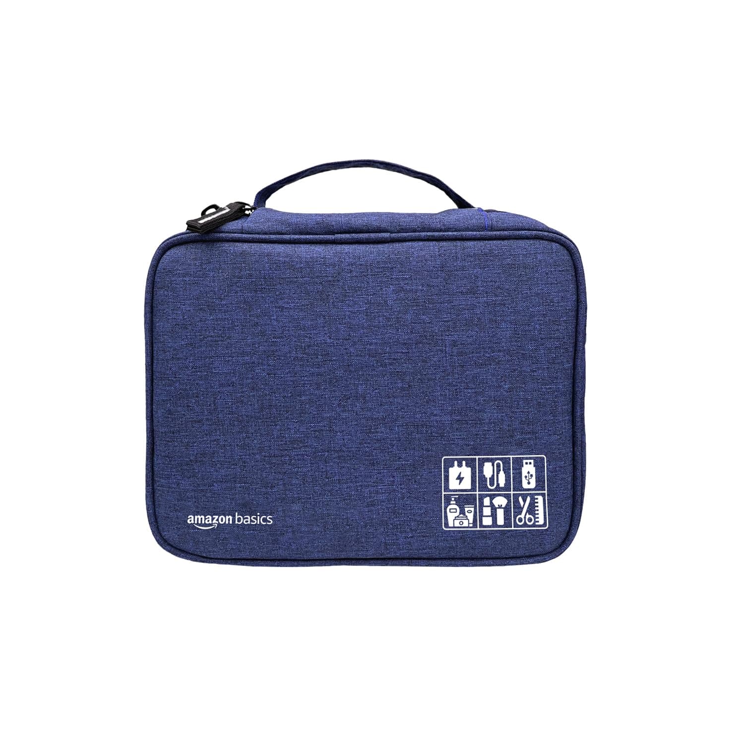 Amazon Basics Travel Organiser for Electronic Accessories, Flexible Padded Dividers, Waterproof, Foam Padding, for Cables, Chargers, Hard Disk, Power Bank