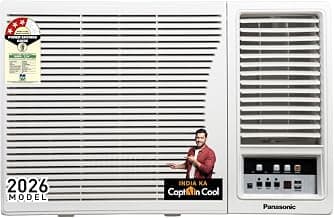 Panasonic 1.5 Ton 3 Star, New star rated, Fixed Speed Window AC (48°C Oper., Copper Cond.,2-Way, PM0.1 Filter, Powerful Mode, CW-LN183CM, White)
