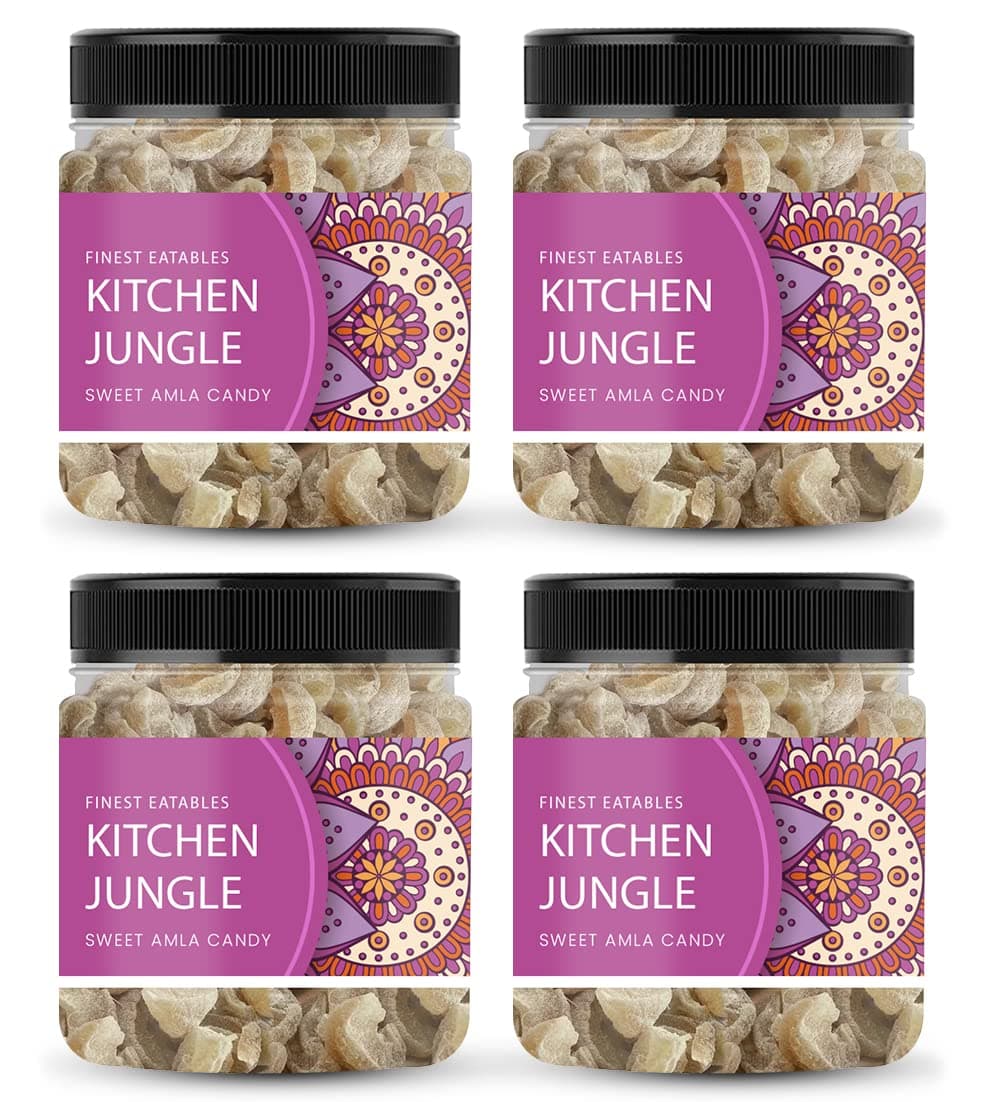 Kitchen Jungle Dried Dry Sweet Amla Candy 300gm Eack Pack - Indian Gooseberry (Pack OF 4