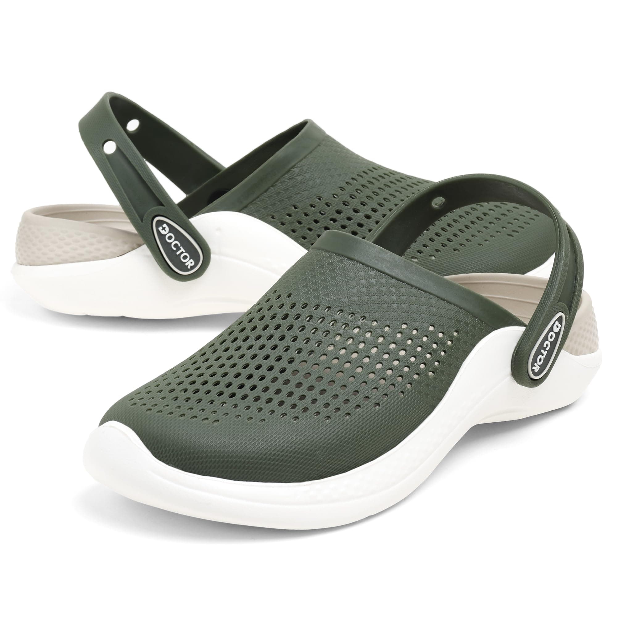 DOCTOR FEEL SOFT Men EVA Clogs with Adjustable Back Strap | Lightweight Cushioned Footbed | Anti-Slip Sole | Everyday Wear Indoor & Outdoor Sandals for Men