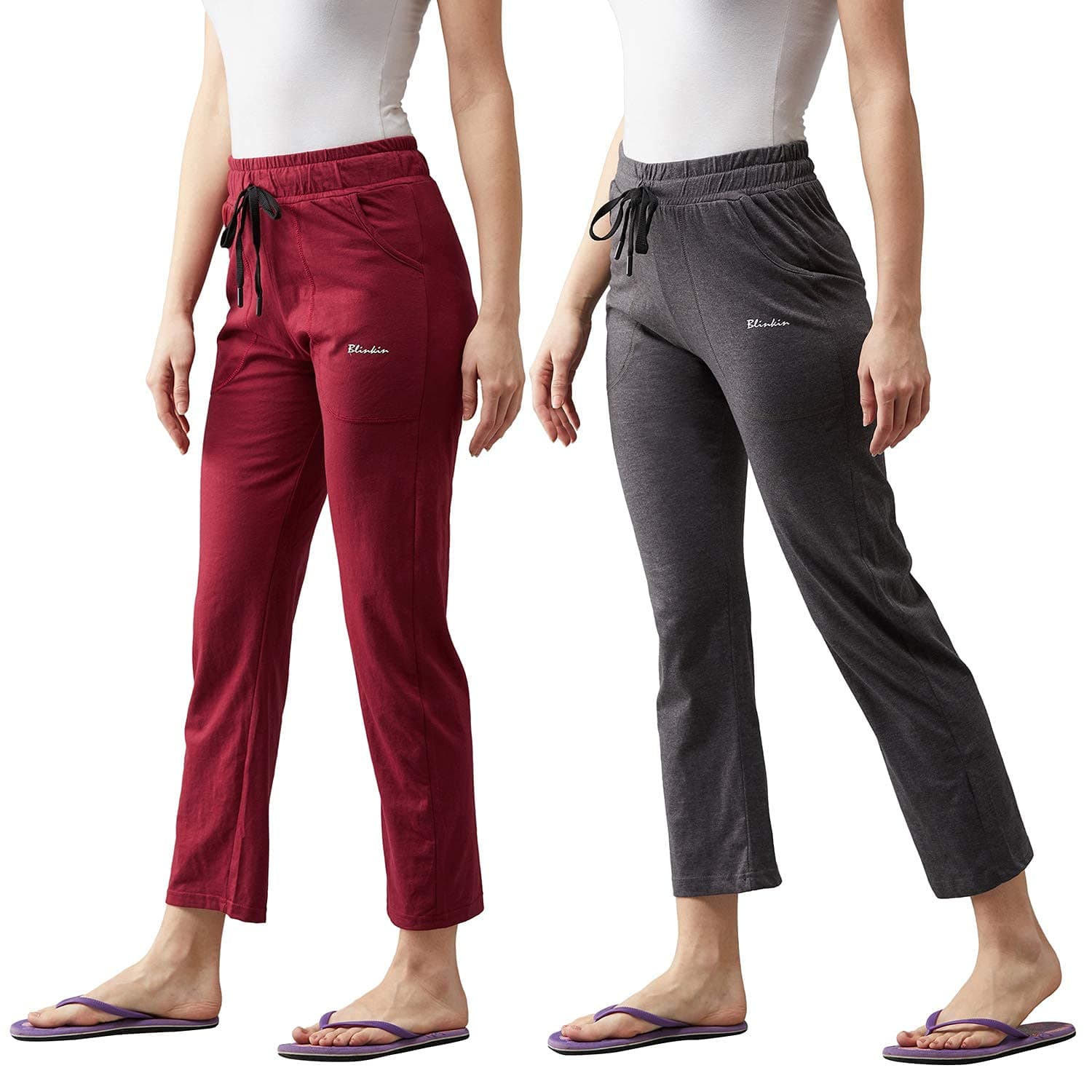 BLINKIN Women's Cotton RelaxFit Pajama Combo (Pack of 2)