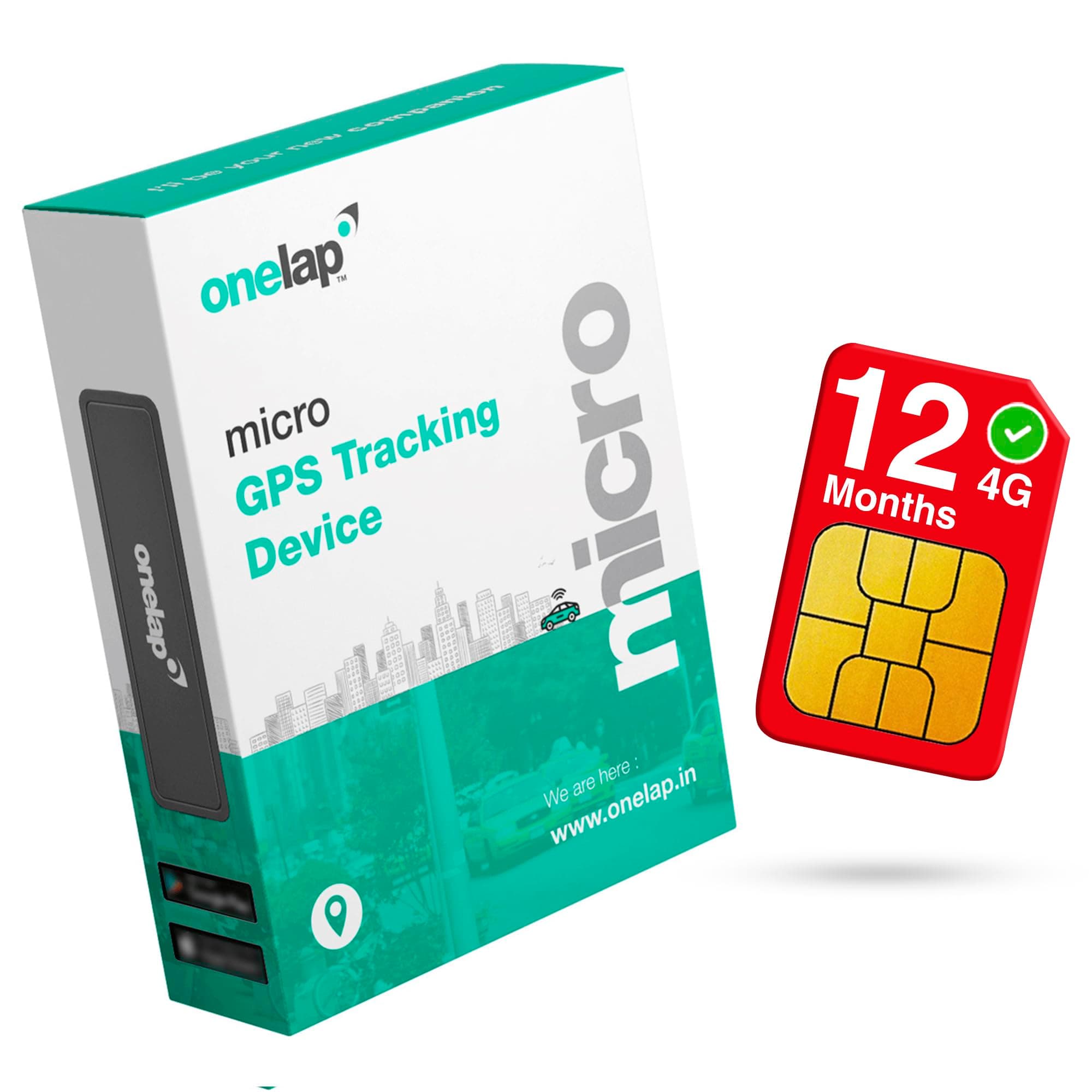 Onelap Micro GPS (with 12 Months 4G SIM Recharge) - Wired Hidden GPS Tracker for Bike, Car, Trucks | Live Location | Remote Engine Lock Compatible & ON/Off Alerts | Theft Alarm | 1 Year Android & iOS