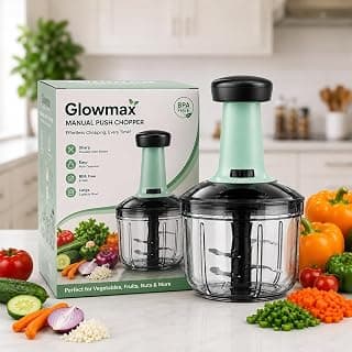 Chopper for Kitchen Use 1100 ML, Push Chopper with 6 Blades, Vegetable Chopper Kitchen Items for Home Cutting Vegetables, Onion, Ginger, Garlic, Salad, Tomato, Potato (ER1)