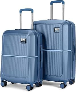 Urban Jungle by Safari, Trolley Bags Set of 2, Cabin & Medium Luggage, Premium Hardside Polycarbonate Suitcase with USB Charging Port, 8 Silent Wheels and TSA Lock (Skyline Blue)