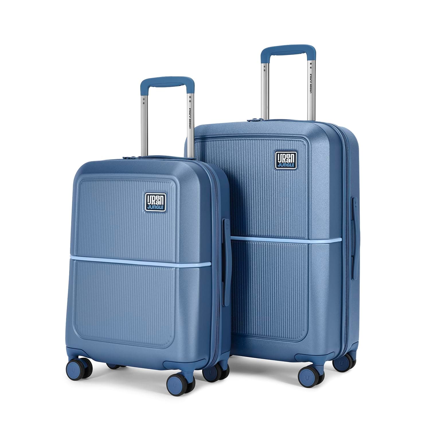 Urban Jungle by Safari, Trolley Bags Set of 2, Cabin & Medium Luggage, Premium Hardside Polycarbonate Suitcase with USB Charging Port, 8 Silent Wheels and TSA Lock (Skyline Blue)