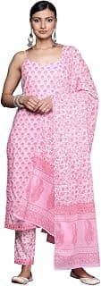 Gerua By Libas Printed Cotton Straight Kurta With Trouser and Dupatta