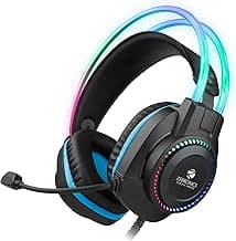 ZEBRONICS Jet PRO Premium Gaming Headphone with LED for Headband + earcups, 40mm Neodymium Drivers, 2 Meter Braided Cable, Flexible mic, Suspension Design, 3.5mm + USB Connector & in-line Controller