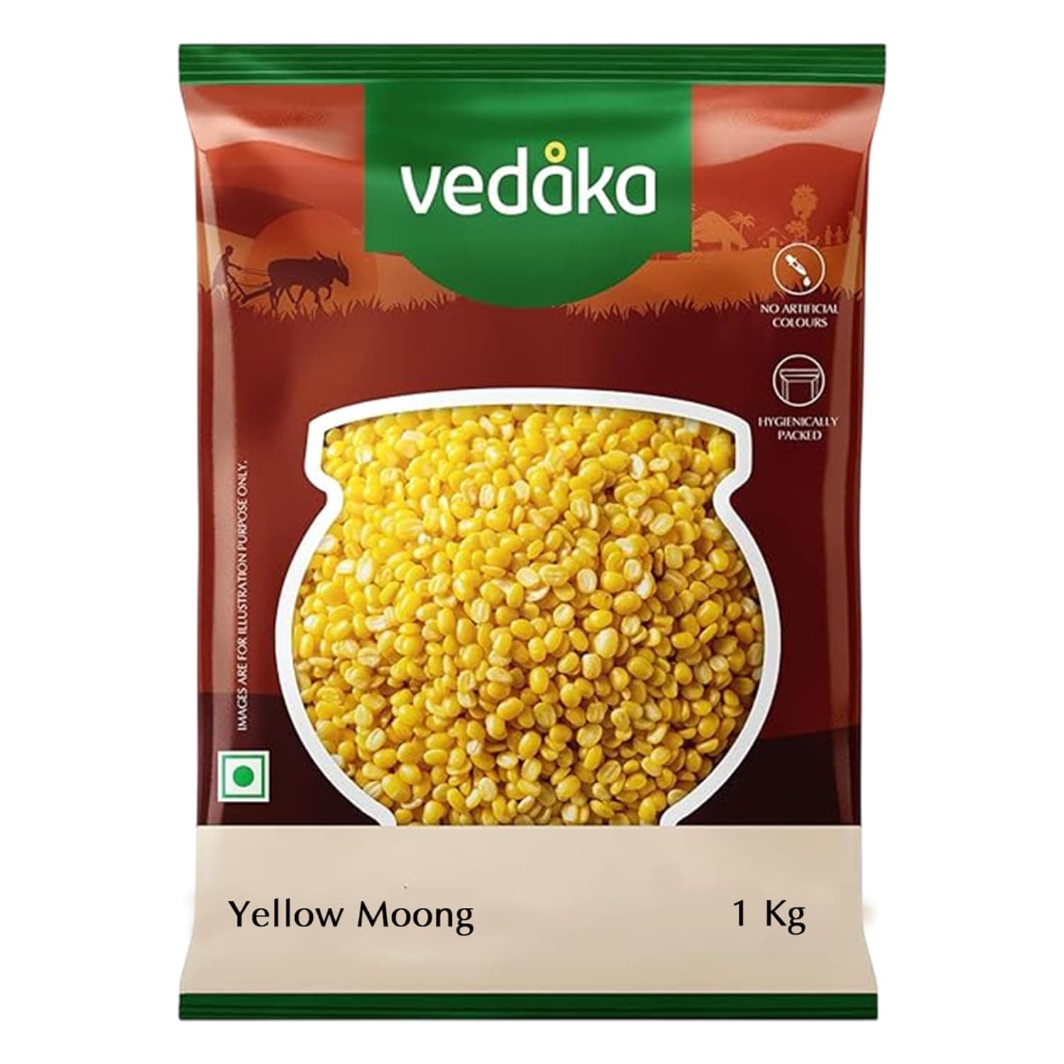 Amazon Brand - Vedaka Popular Unpolished Yellow Moong Dal | 1 Kg |Naturally Rich In Protein |Naturally Cholesterol-Free