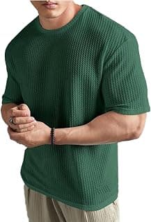 Imsa Moda Mens Solid Dotted Unique Design Oversized Tshirt for Men - Round Neck Loose Fit Drop Shoulder Mens T-Shirt