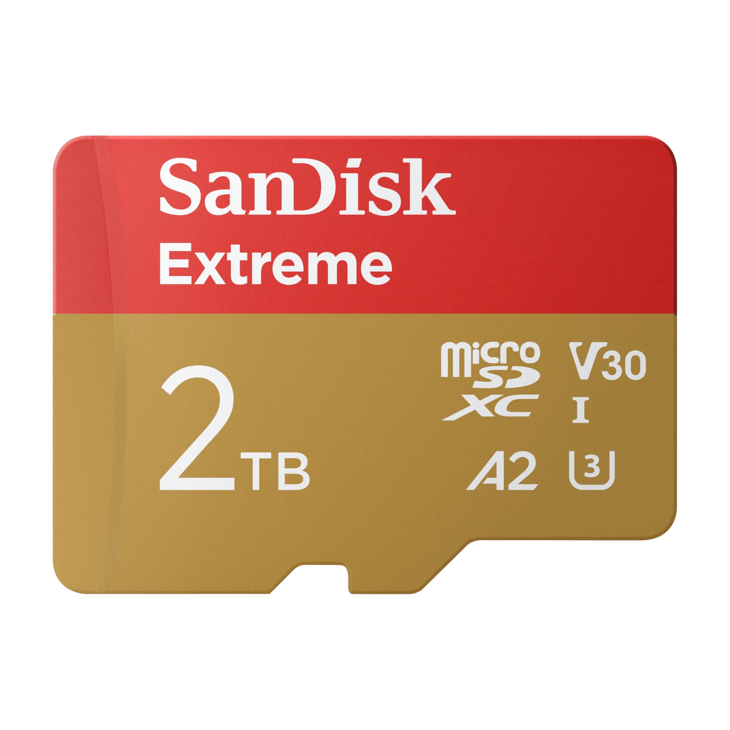 SanDisk Extreme® 2TB microSDXC™ UHS-I, 240MB/s Read, 140MB/s Write Memory Card for 4K Video on Smartphones, Action Cams and Drones