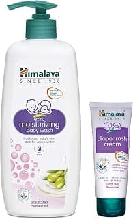 Himalaya Extra Moisturizing Baby Wash, 400 ml & Diaper Rash Cream,100gm